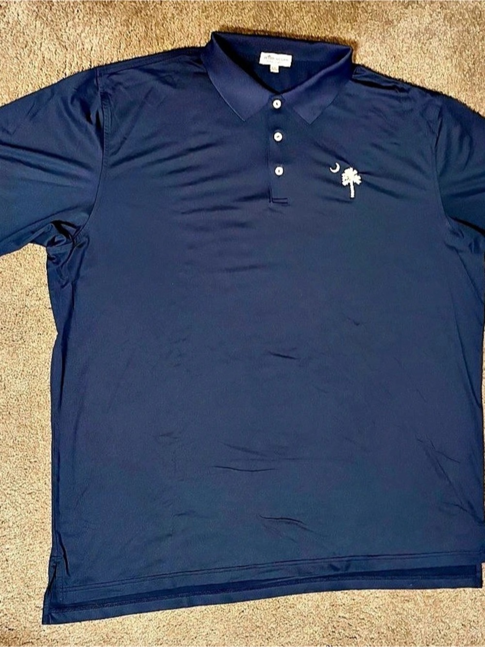 Peter Millar Summer Comfort Solid Performance Jersey Polo Men's Blue XXL